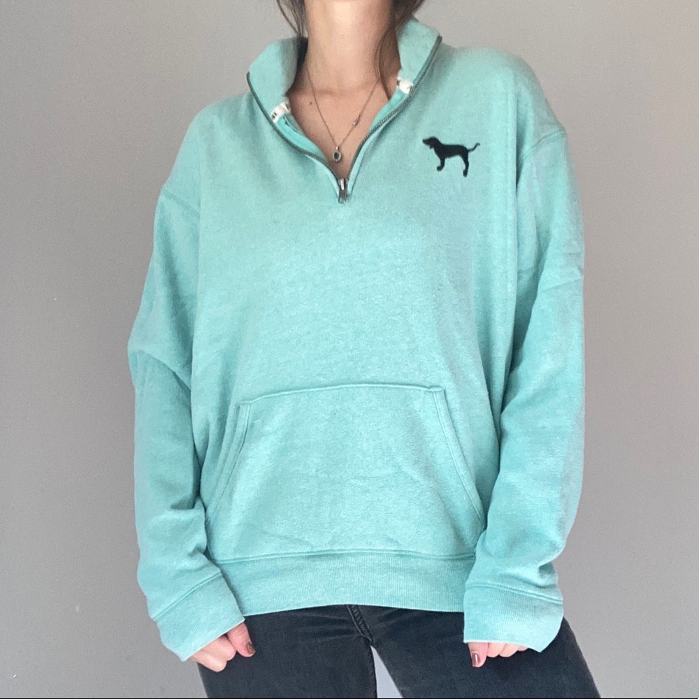 Teal Y2K Pink by VS Quarter Zip Sweatshirt Pullover